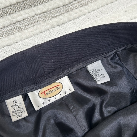 Talbots Womens 12P Black Wool High Waist Trousers Lined Office Careerwear - Picture 3 of 11